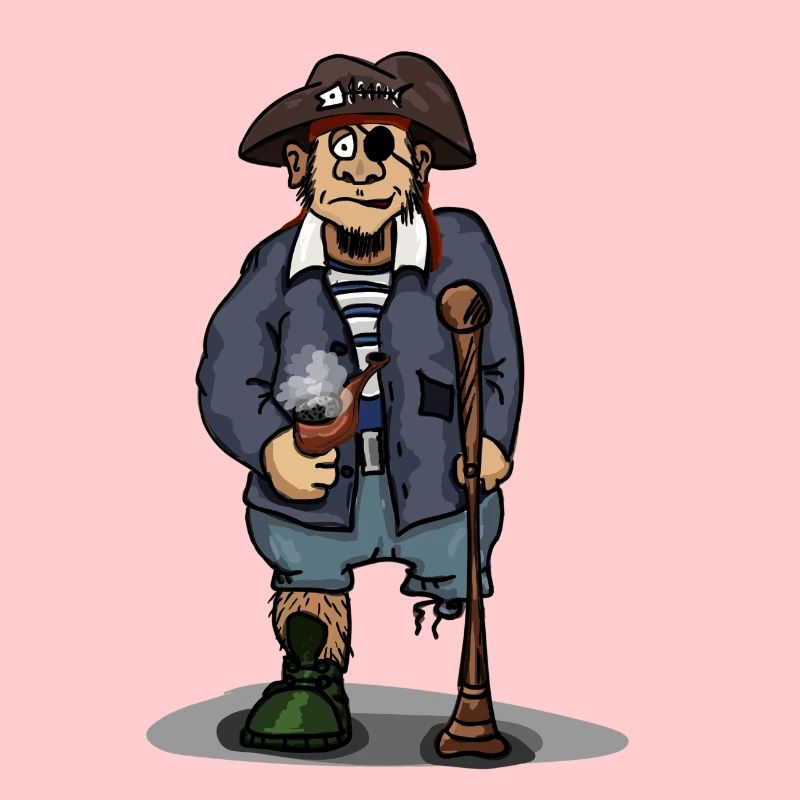 Pirate avec une jambe de bois idée cadeau eyepatch