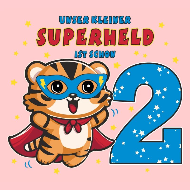 2. Geburtstag Superheld Tiger Jungen Geschenk