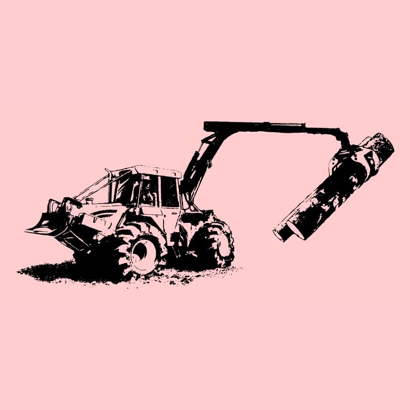 Tracteur forestier en utilisation (noir)
