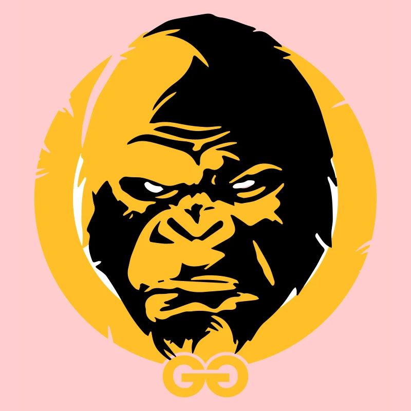 Big grim gorilla head