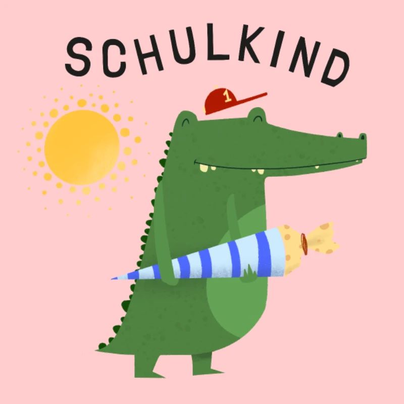 Schulkind Krokodil | Schulbeginn Geschenkidee