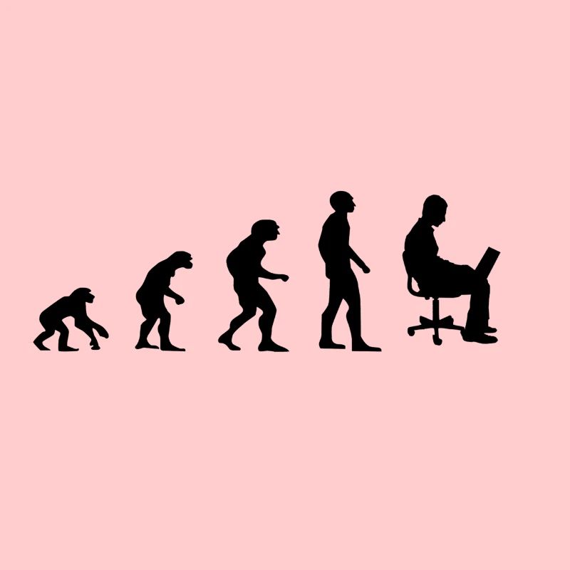 Evolution Mann am Laptop, Arbeit, Pc