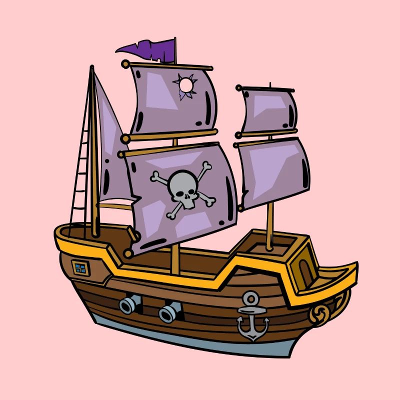 Piratenschiff mit Totenkopf