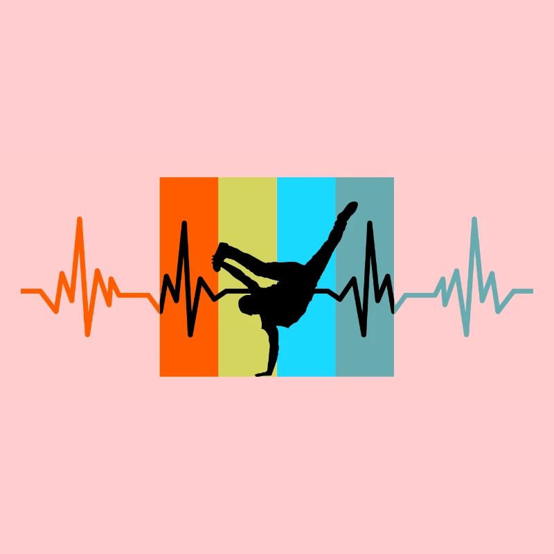 Breakdance Herzschlag retro Geschenk