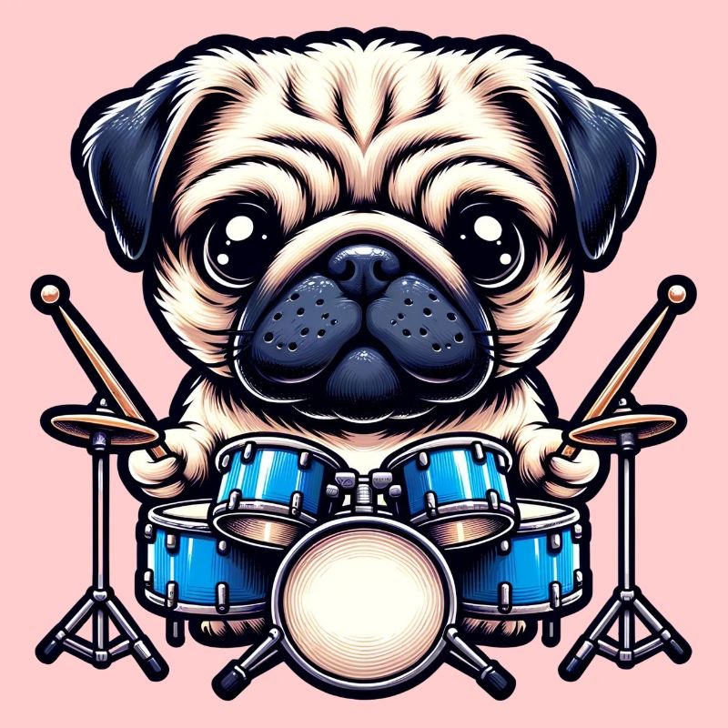 Conception de musique de batteur de carlin cool