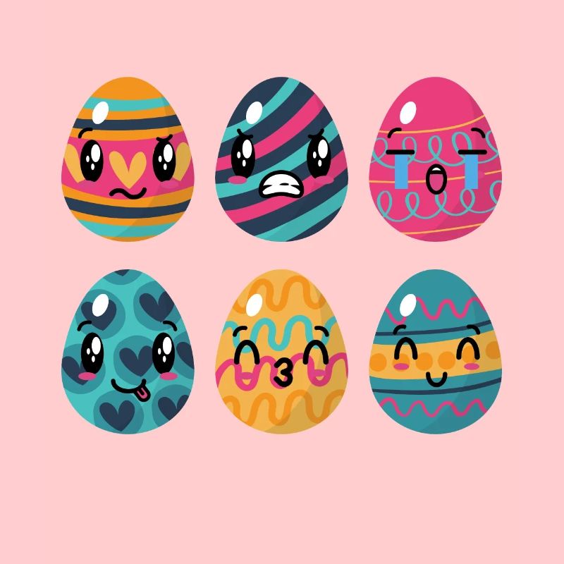 Ostereier Mit Gesicht Ostern Bunte Eier Bemalen