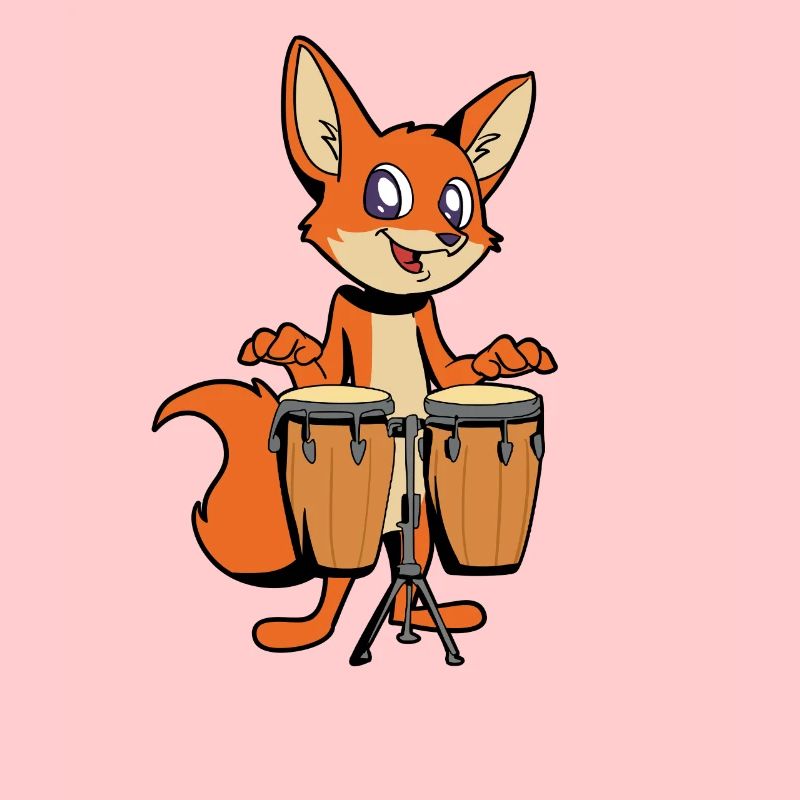 Comic Fuchs joue des percussions