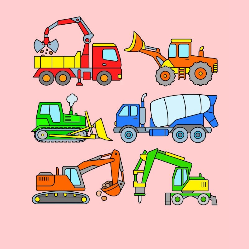 Excavators and Co - vehicles on the construction site