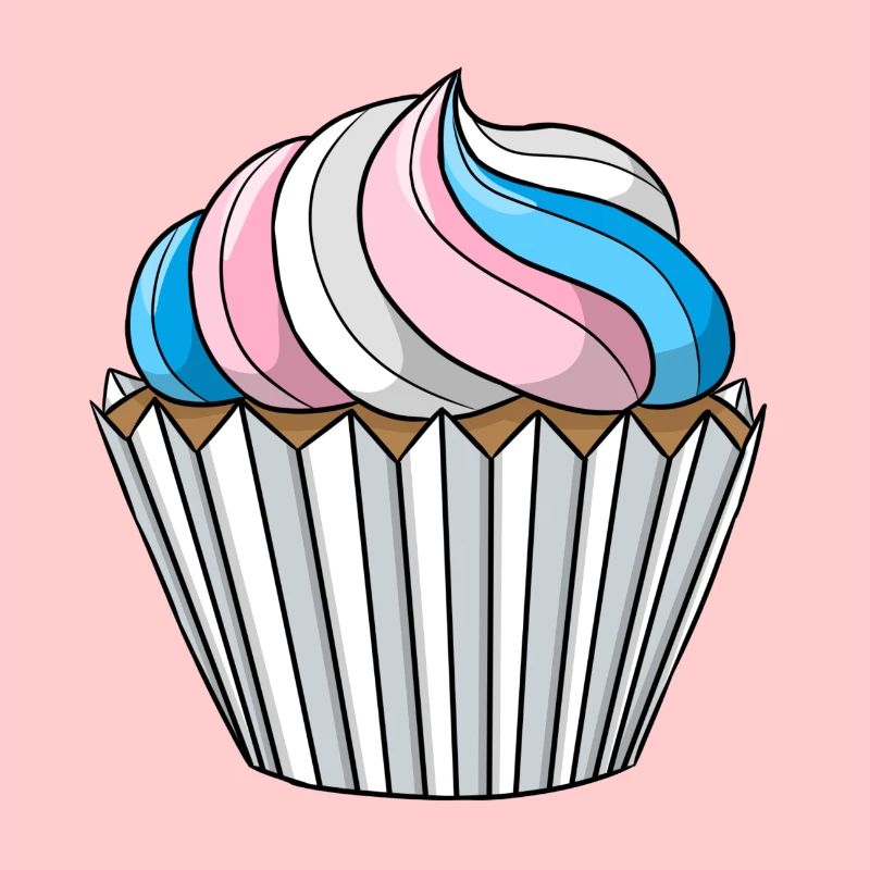 Transgender Pride Cupcake