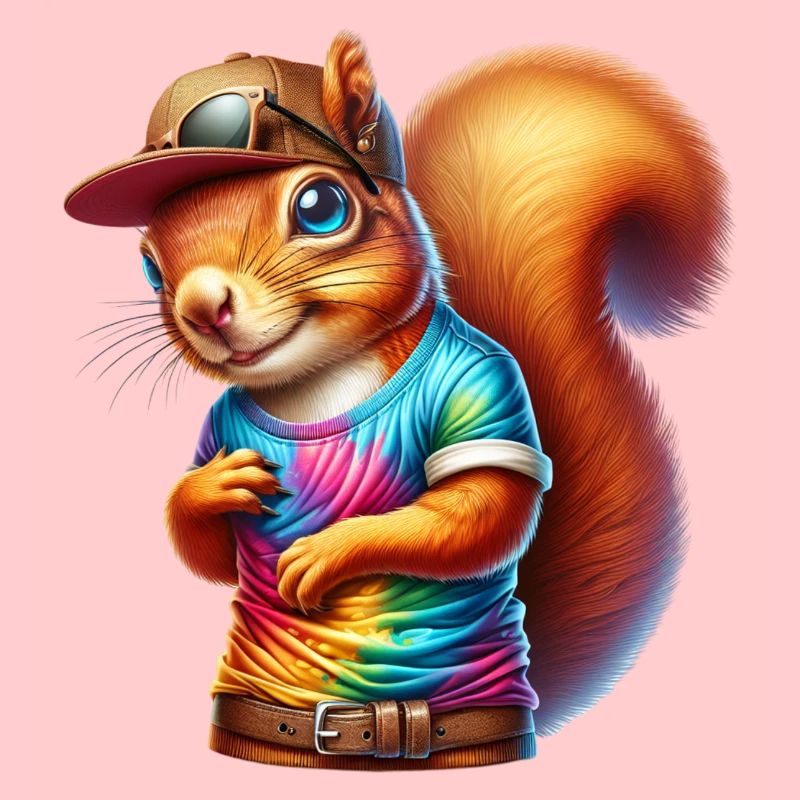 Farbenfrohes Cooles Sport Eichhörnchen Design