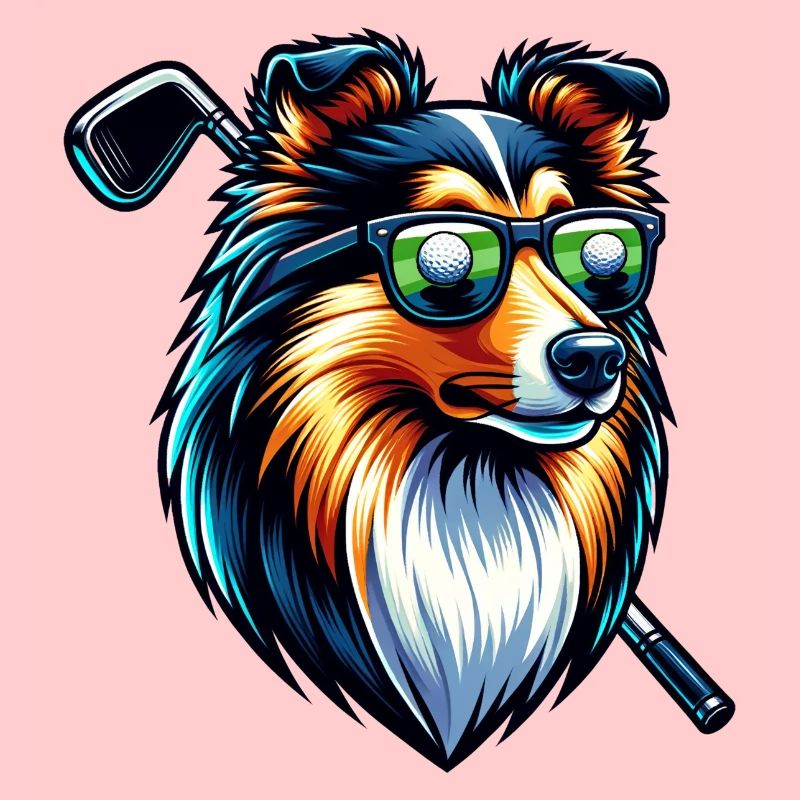 Sheltie Golfer Terrain de golf Chiens
