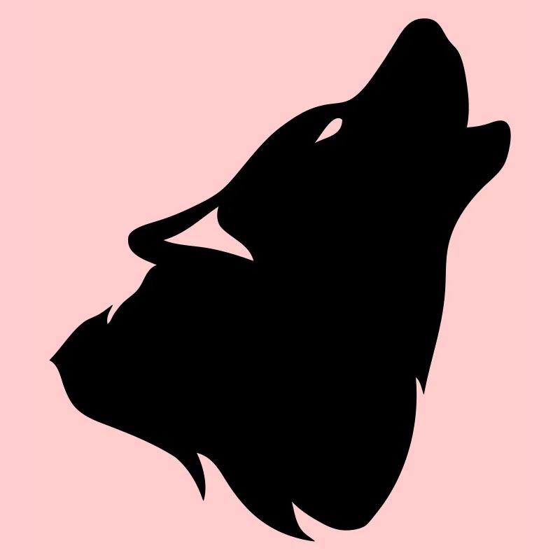 Silhouette Wolf heulender Schatten