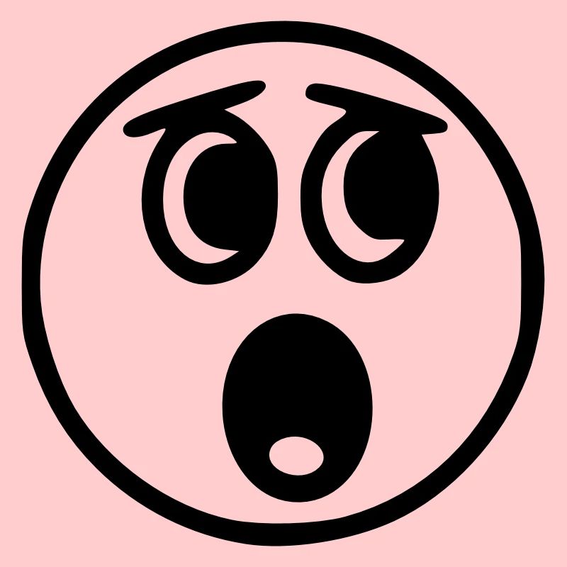 Emoji sketch effrayé noir
