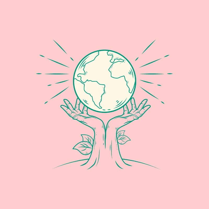 Erde wird vom Lebensbaum in den Himmel gehoben