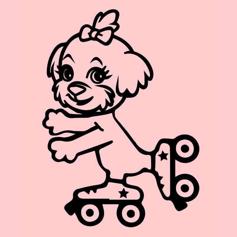 Hund auf Rollschuhe