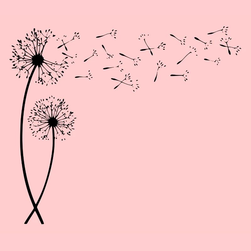 Pusteblume mit fliegenden Samen. Geschenk
