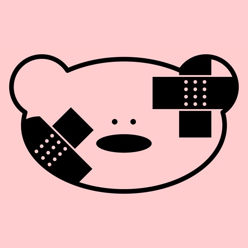 Lustiger Teddybär mit Pflaster