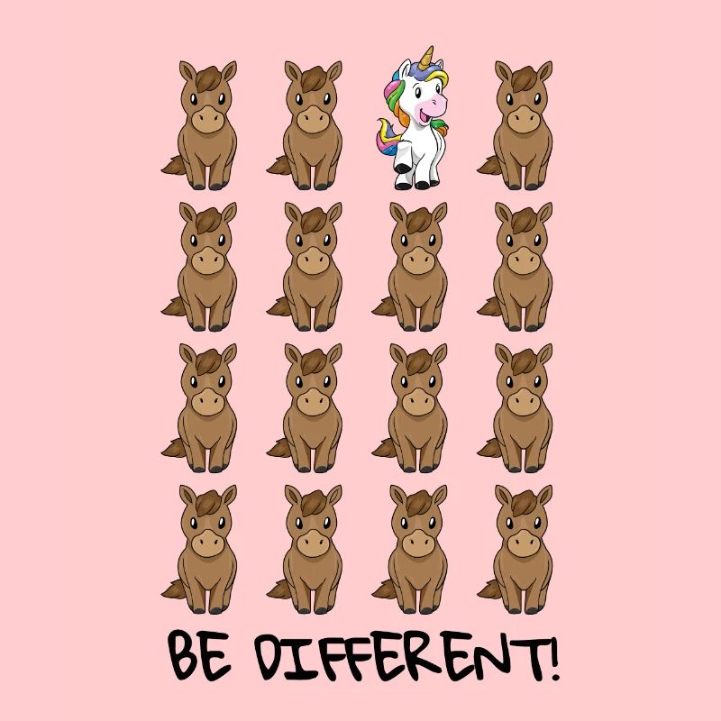 Be different Geschenk Einhorn LGBT Pferde Autismus
