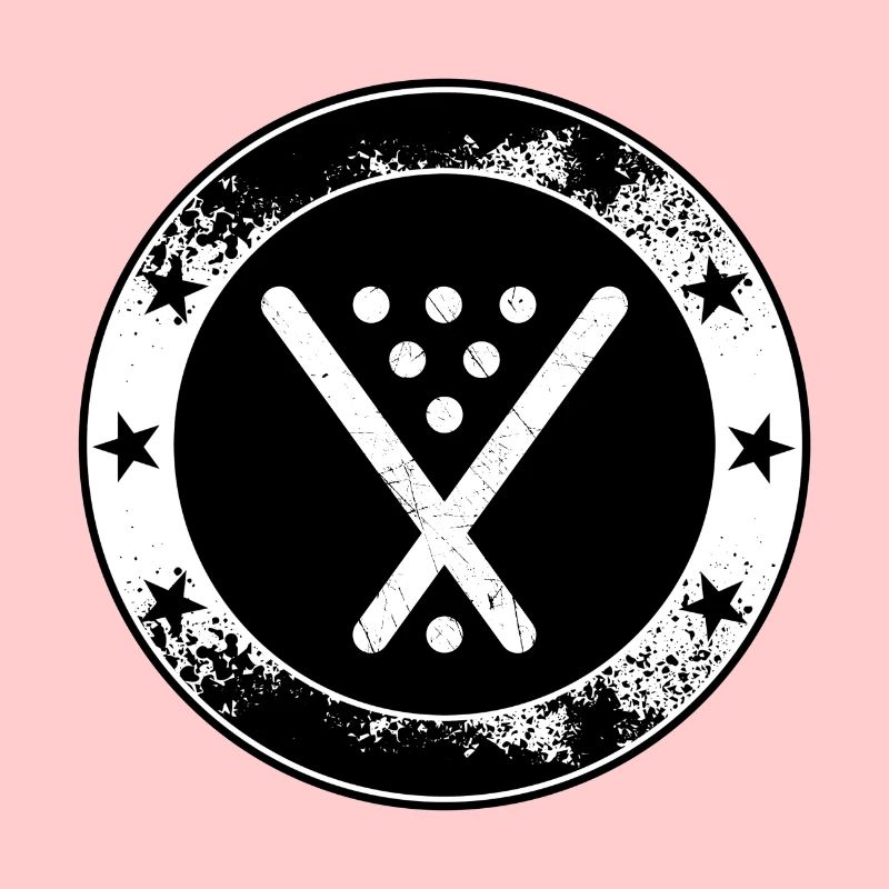 Poolbillard Emblem - Symbol Billard Queue Snooker