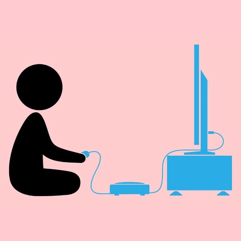 A Boy Plays With His Games Console