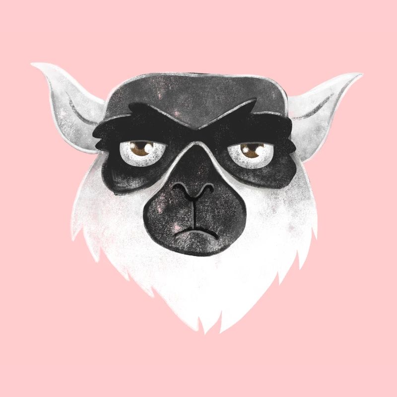 Grumpy unhappy lemur face