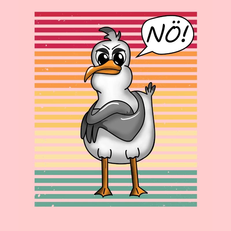 PLATTDEUTSCHER SPRUCH MIT MÖWE