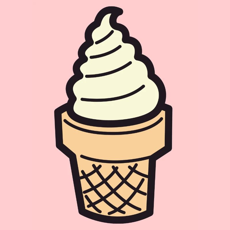 Soft Eis Creme mit Waffel Vanille