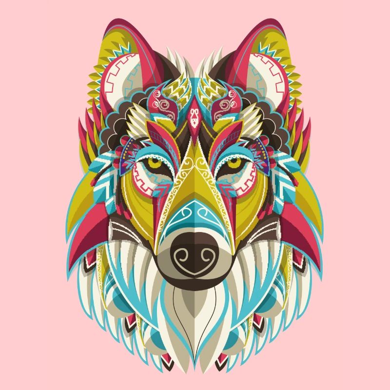 farbiger Wolf