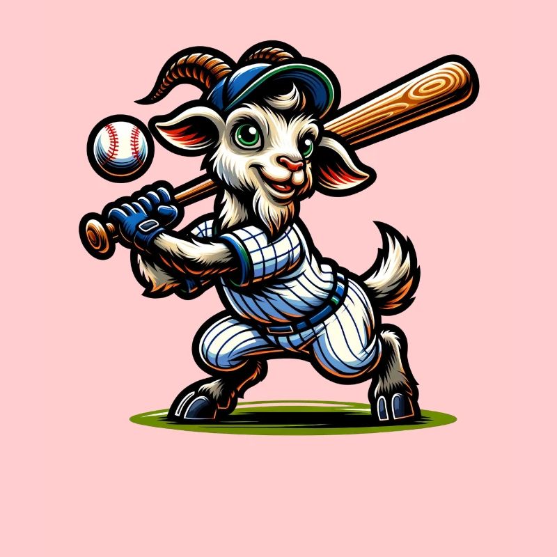 Goat Baseball Pitcher Player Design