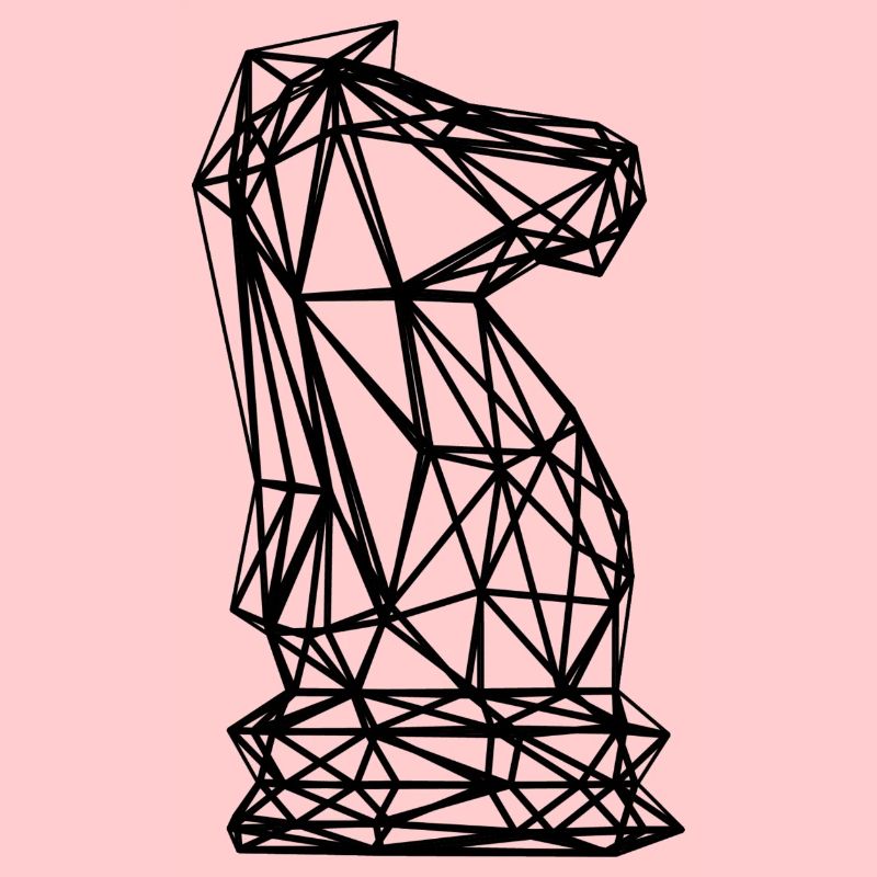 Chevalier de Chessman composé de lignes, polygone