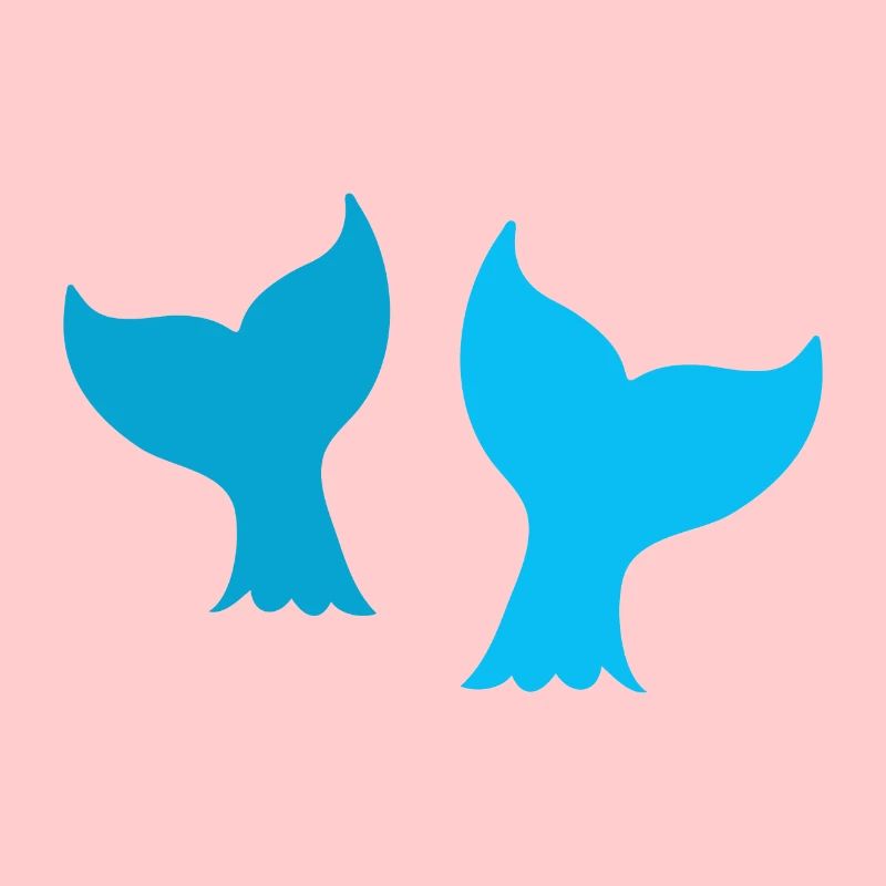 zwei Wal Delfin oder Meerjungfrau Schwänze