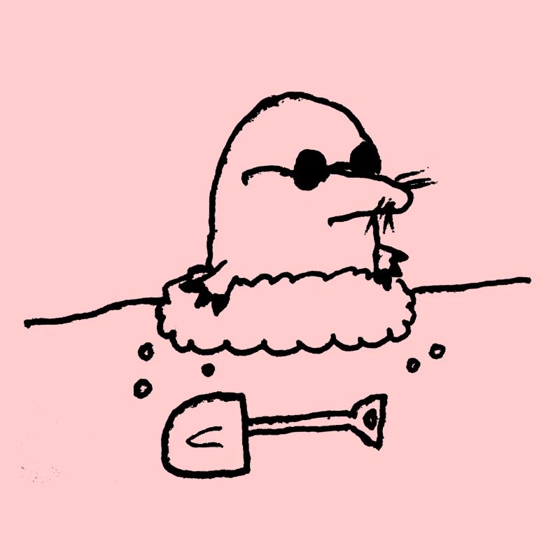 Comic Maulwurf mit Schaufel