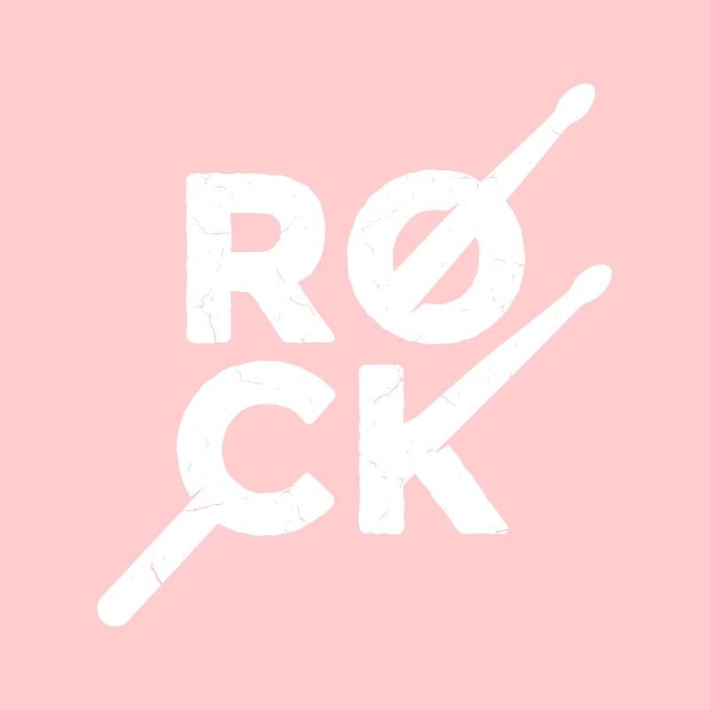 Rocktext mit Drumsticks