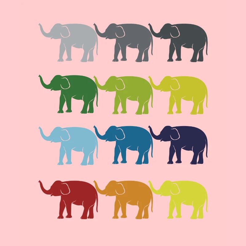 Neon Pop Art Retro Elefant Dickhäuter Geschenkidee