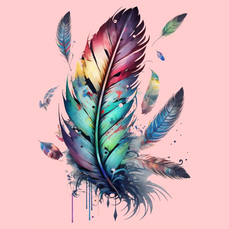 Feathers, Boho, Ethno, Style, Pattern Tribal Indian