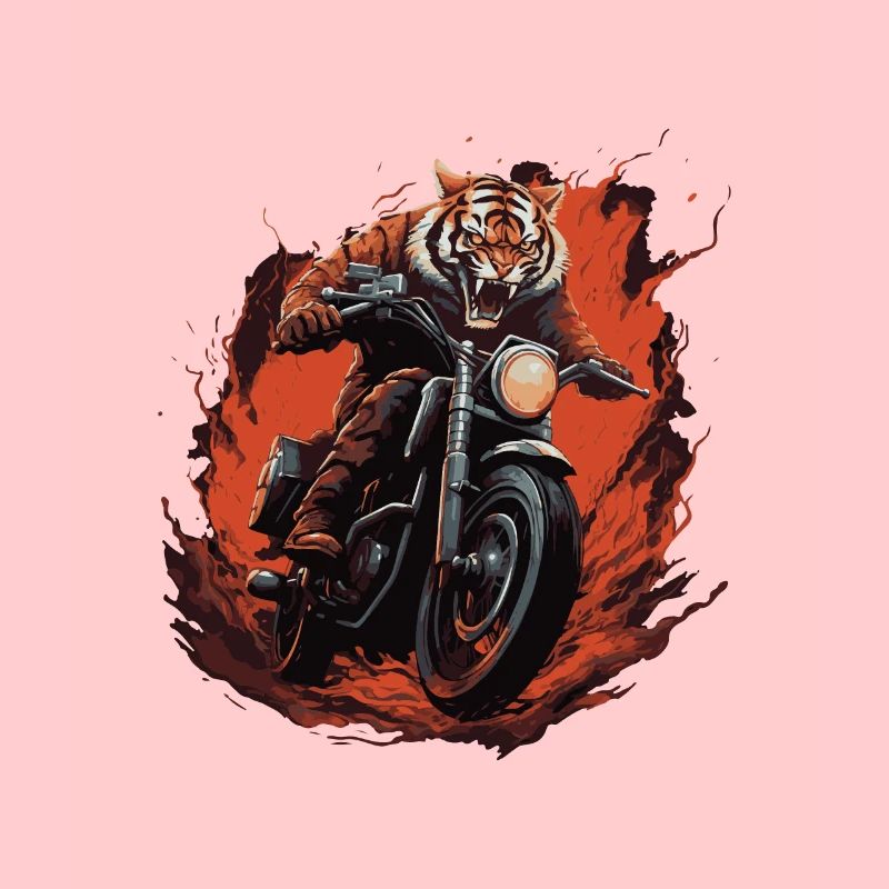 Tiger Motorcycle Biker Beast