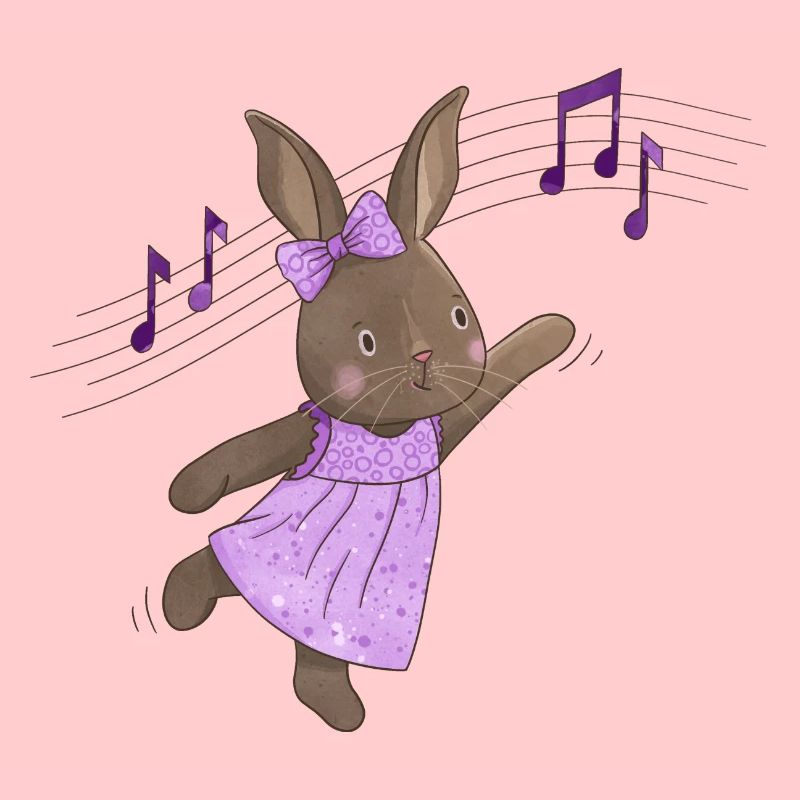 Rabbit Dancing Rabbit Music Easter Ballerine