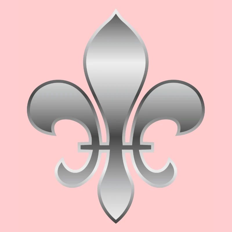 Fleur de Lys / Fleur de Lis Aspect argent métallisé