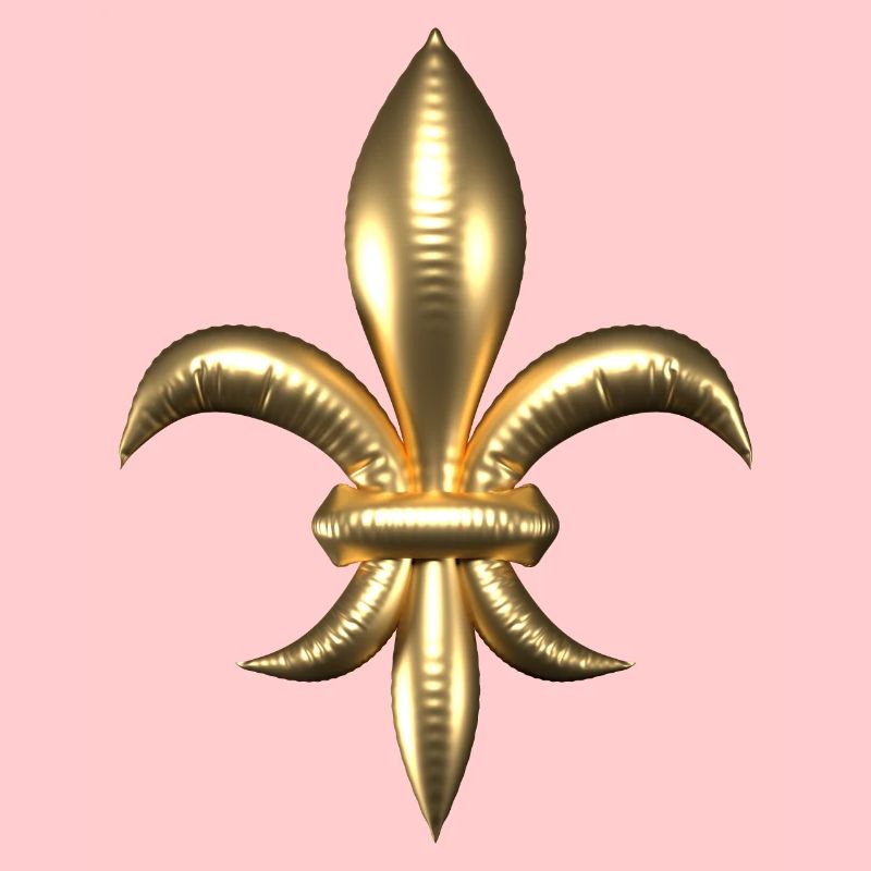 Fleur de Lys / Fleur de Lis à l’aspect or ballon
