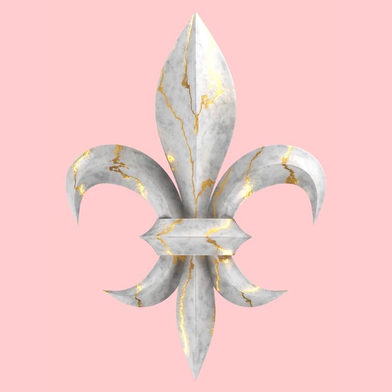 Fleur de Lys / Fleur de Lis Marmor mit Goldadern