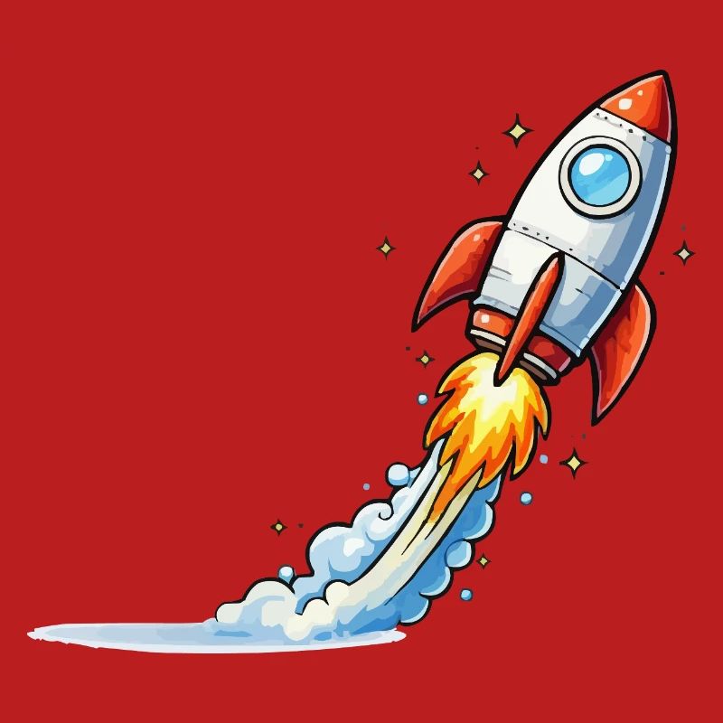 Conception de dessins animés Rocket Launch