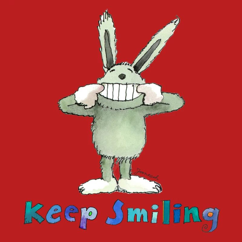 Janosch Spruch Keep Smiling Mit Hase Baldrian