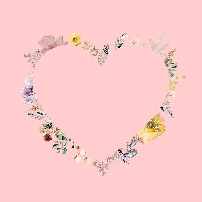 Personalizable Heart Flowers, Personalizable