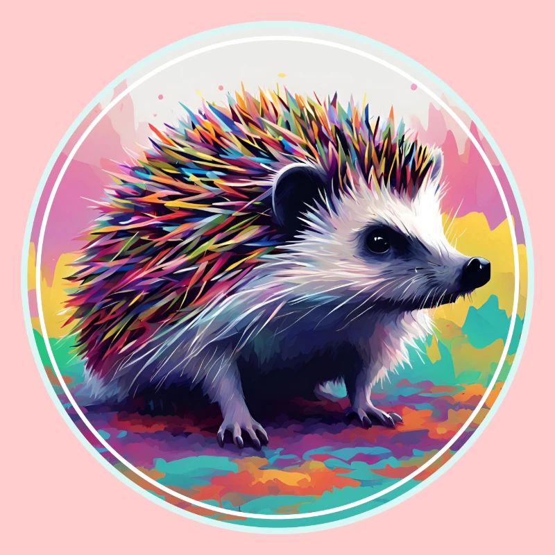 Farbenfrohe digitale Kunst - Igel