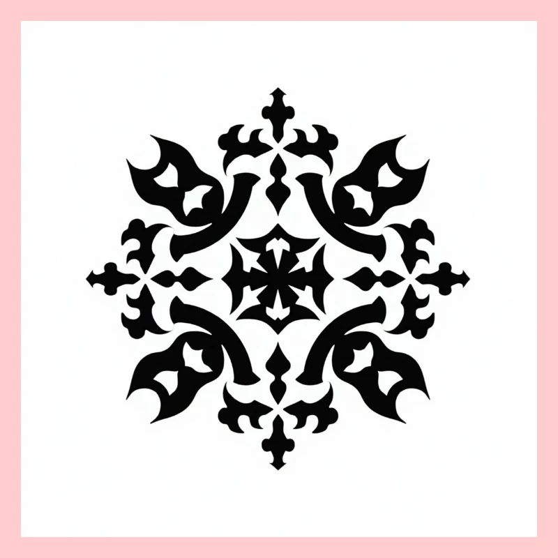 Intricate Black Snowflake Pattern
