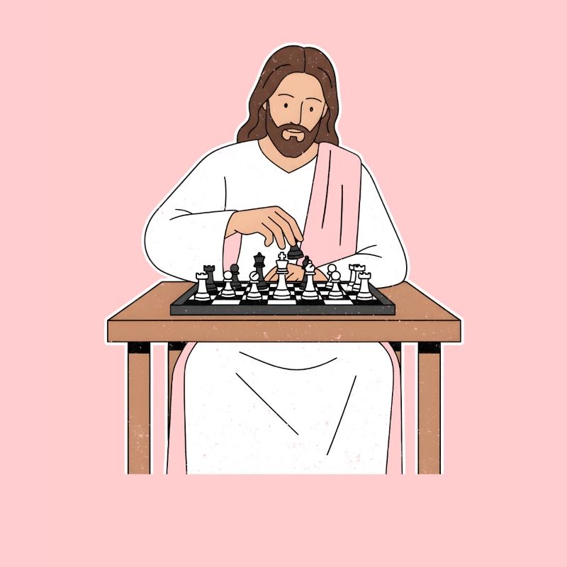 Saint Train aux échecs / Jesus Chess