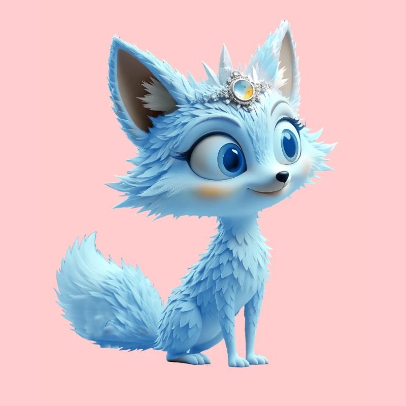 Little Blue Fox with Sapphire Headband