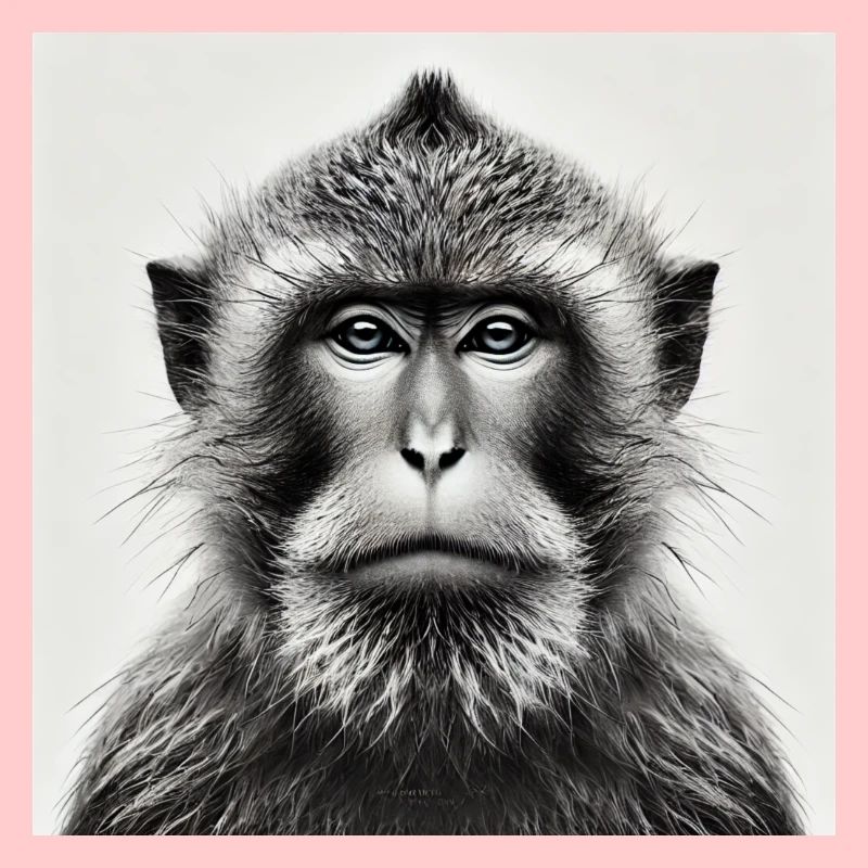 Affe in Graustufen