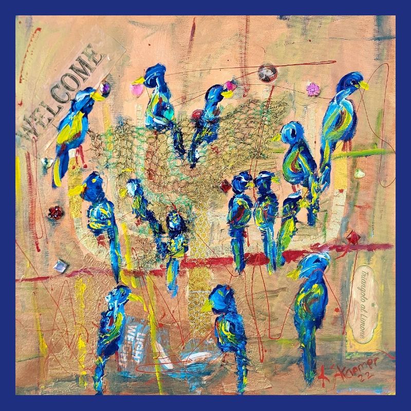 Lebendige Vogelparade im Expressionismus