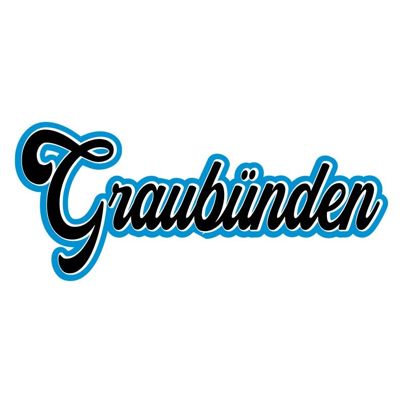 Graubünden Script with Blue Outline